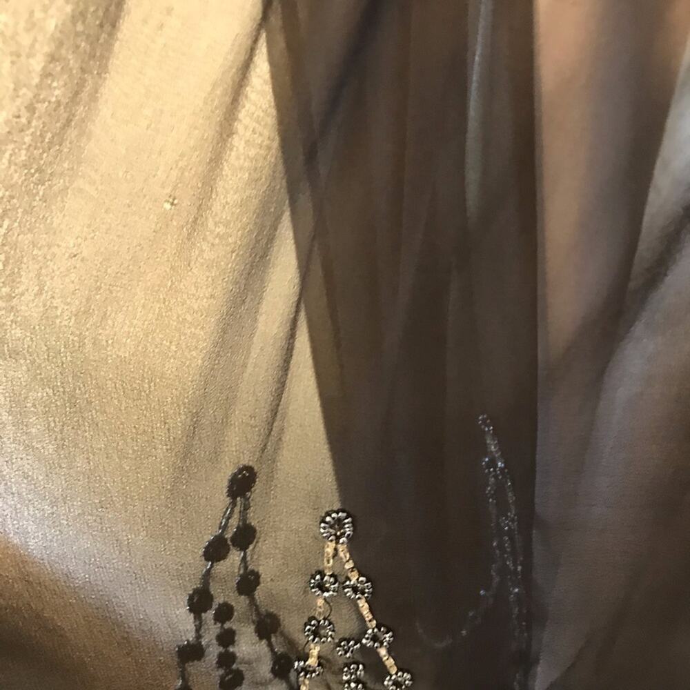 Adrianna Papell Silk Chiffon Beaded Evening Dress - Picture 8 of 9